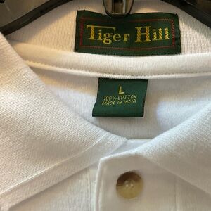 NEW Tiger Hill Mens White Polo Shirt Size Large
